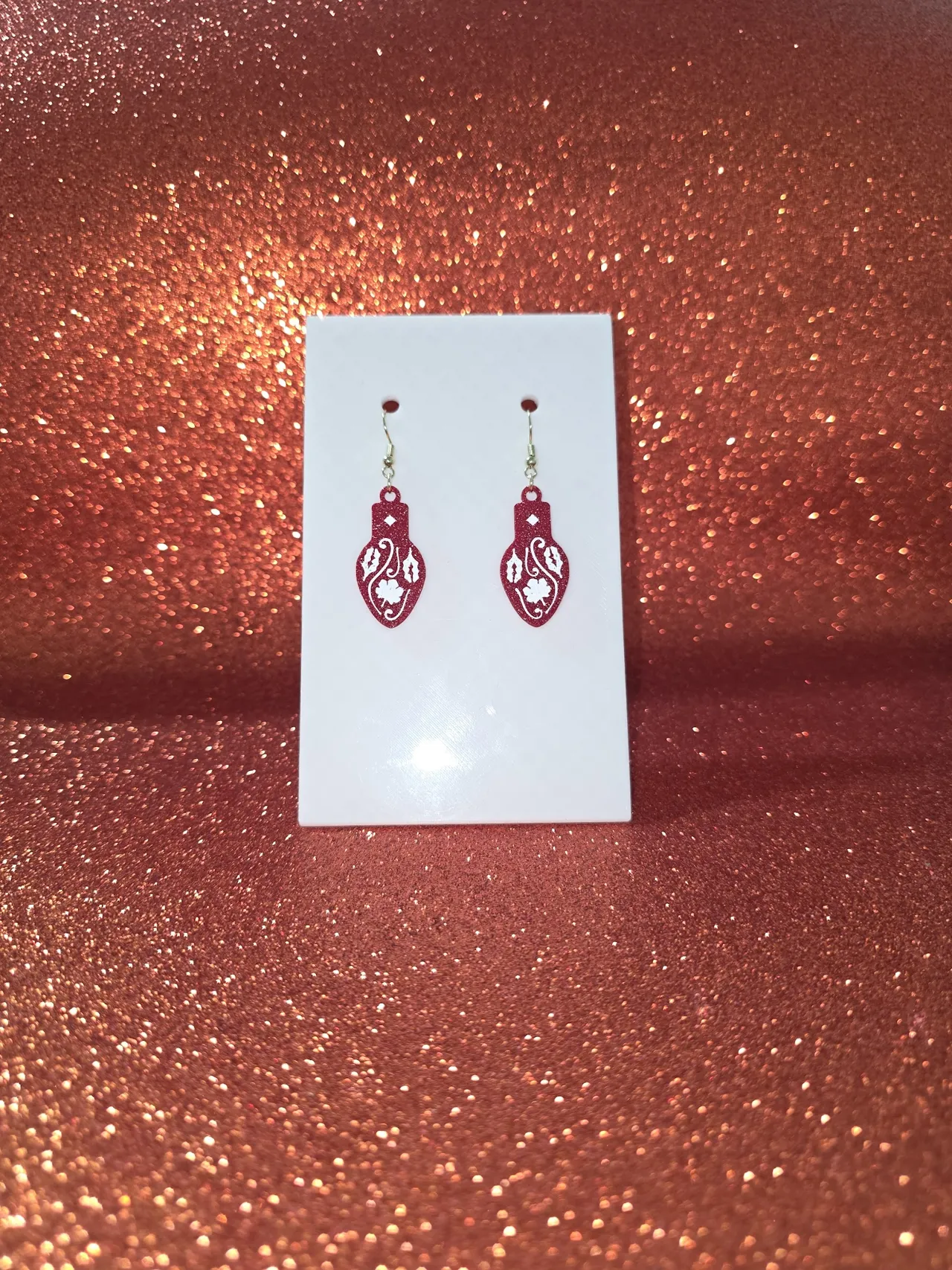 Christmas light earrings view 2