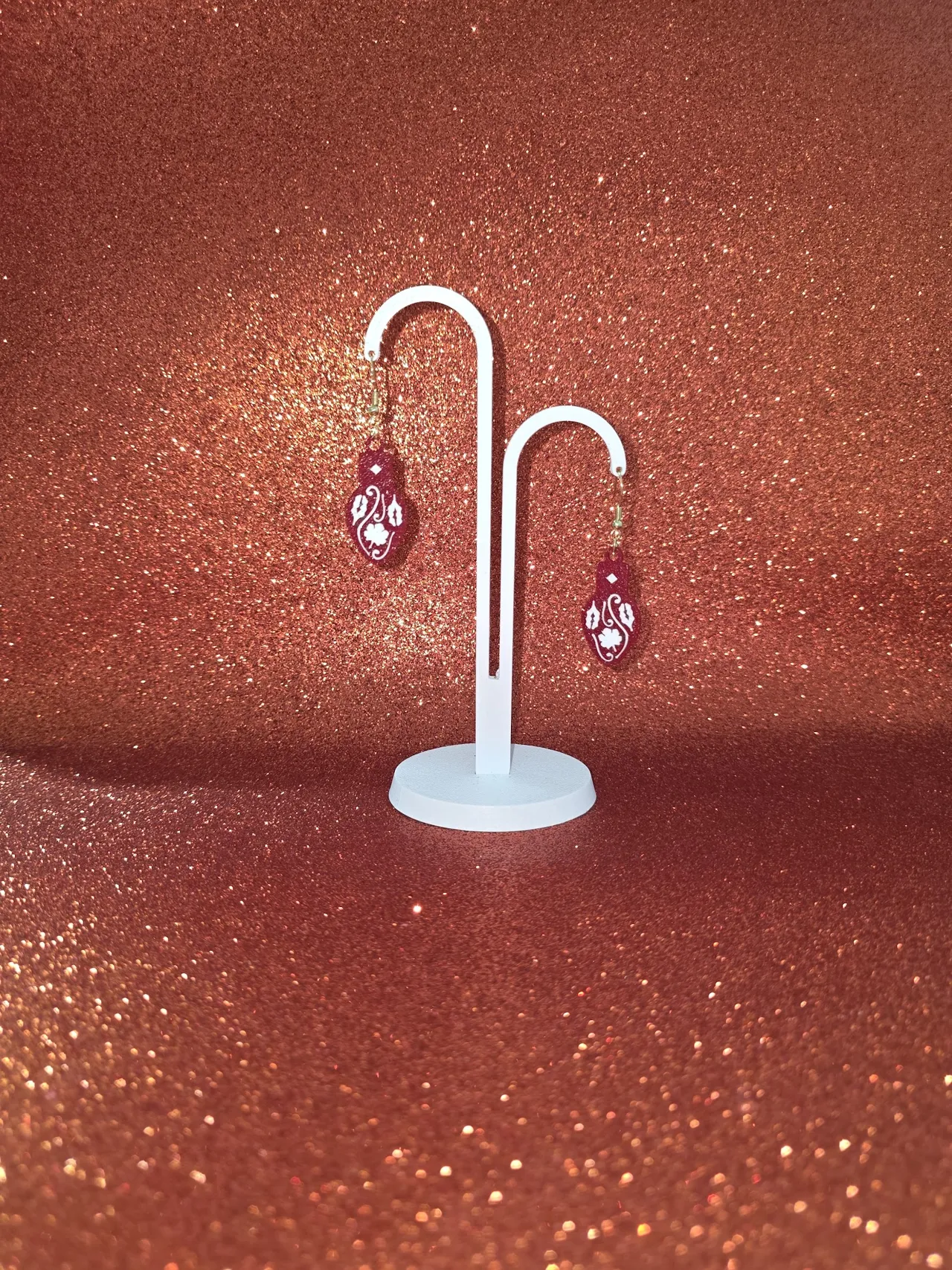 Christmas light earrings view 3