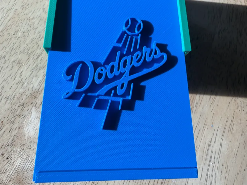 Sleeved Baseball Card Storage Box Dodgers Lid