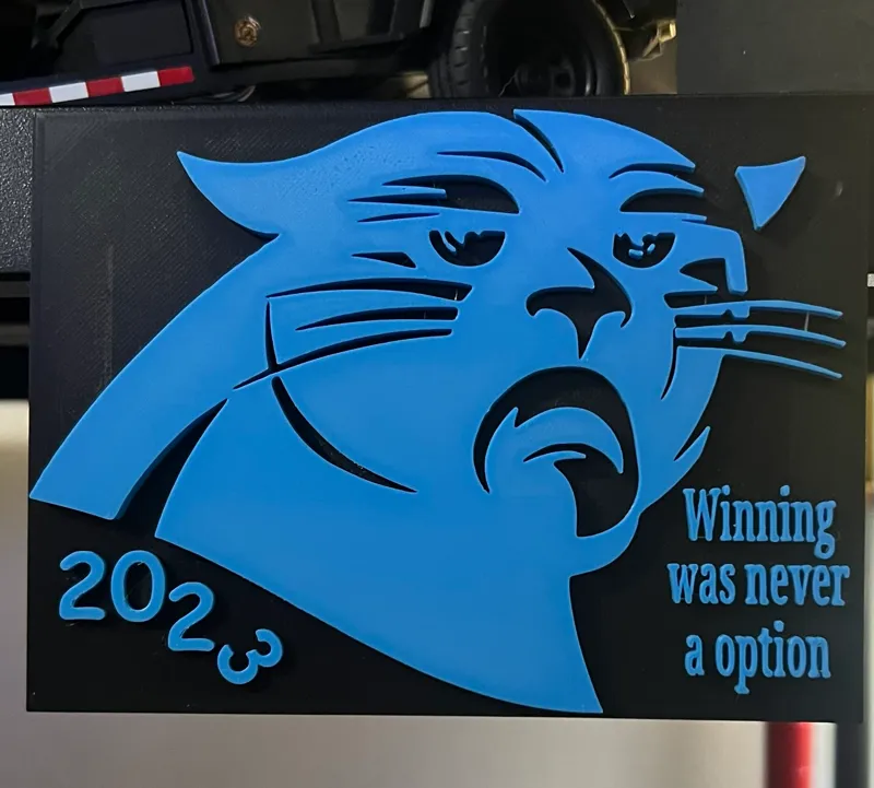 Carolina Panthers 2023 "Winning was never an option" Sign