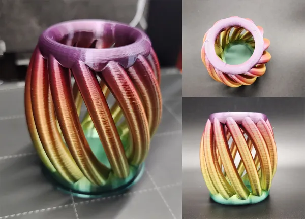 Pot à crayons tonneau torsadé