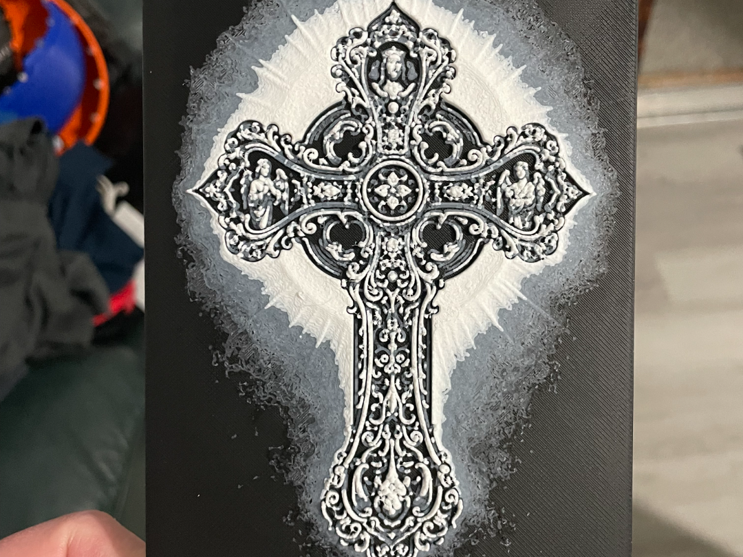 Cross with Angels Hueforge