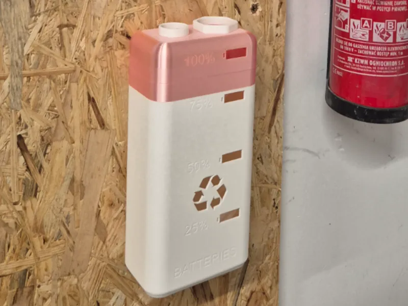 9V Battery-Shaped Battery Recycling Container