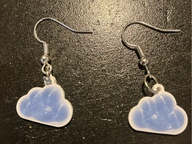 Cute puffy cloud earrings