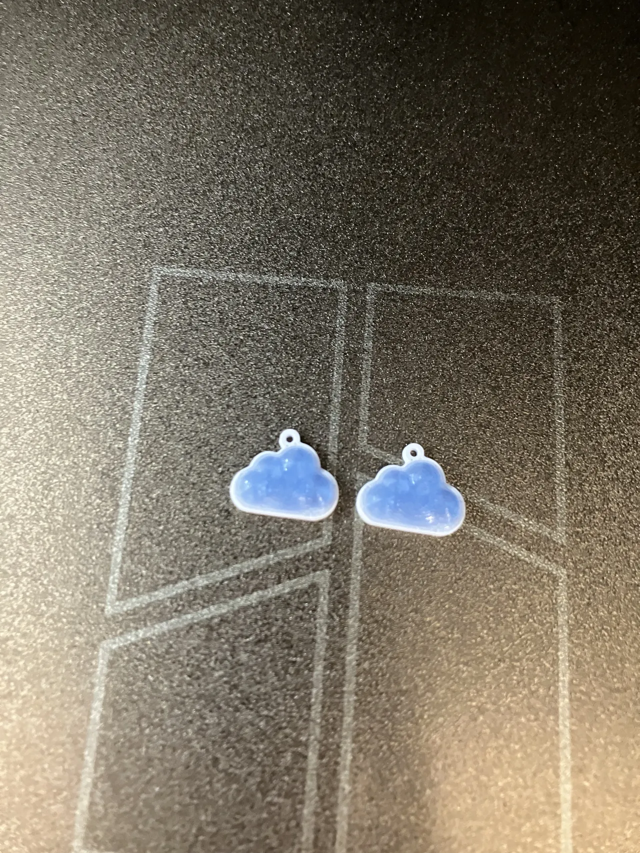 Cute puffy cloud earrings view 2