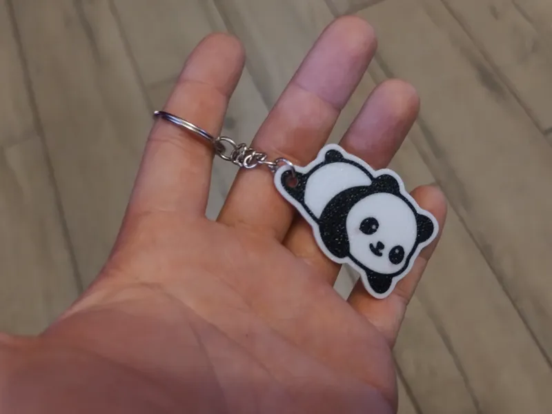 Cute blushing panda keychain