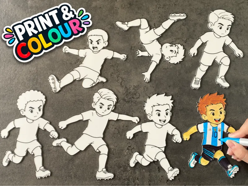 World Cup Football – Series 1 Boys Print & Colour