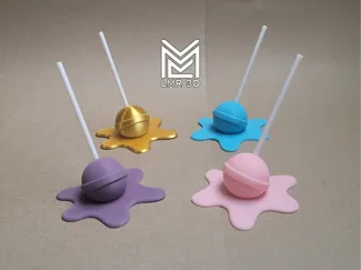 Realistic flowing lollipop / Sucette fondante