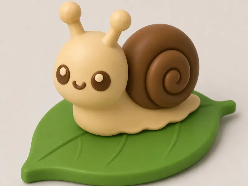 Friendly Snail on a Leaf (PANDA PALS)