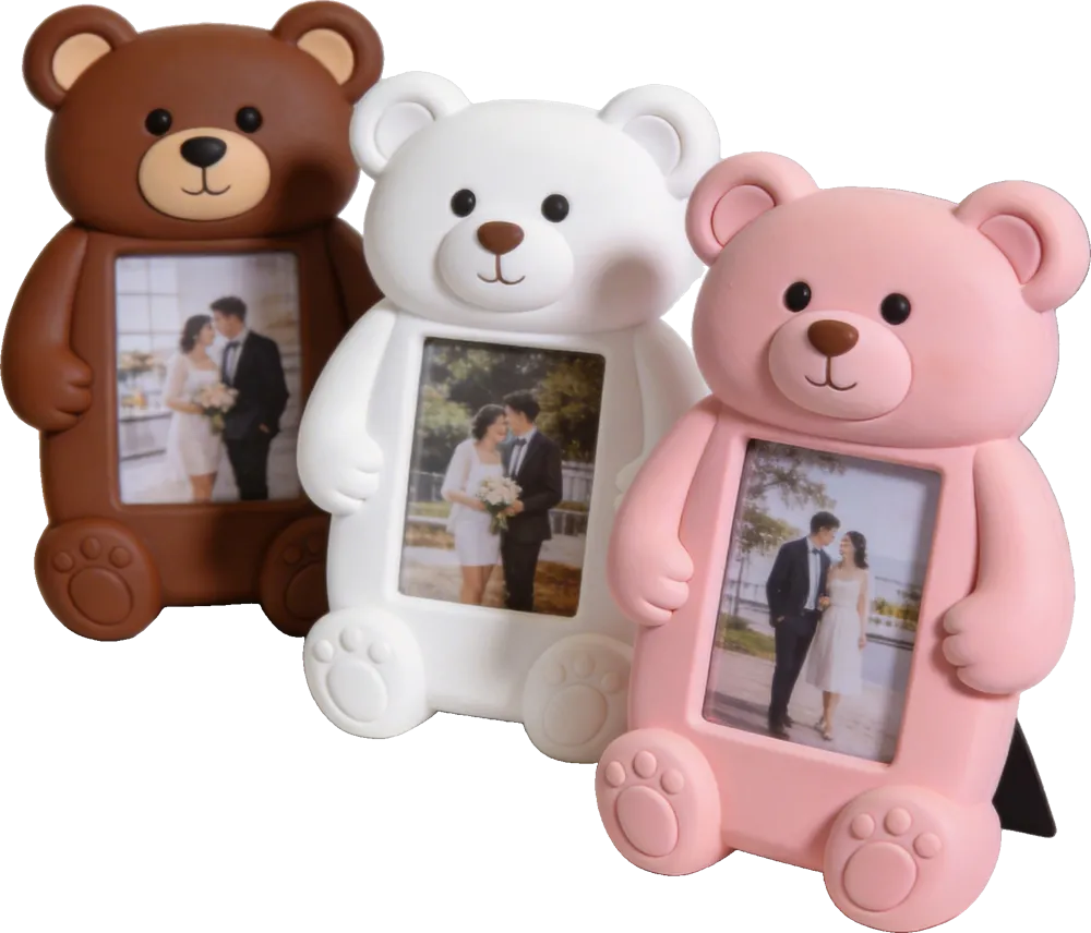 Bear Photo Frame 4-inch Version (Multi-color Capable) - Free 3D Print ...