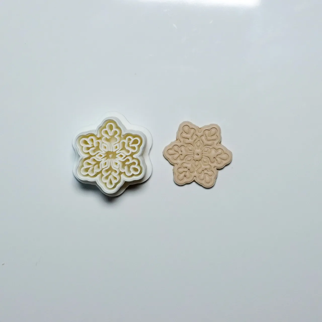 Snowflake Polymer Clay Cutter Earrings Necklace view 3