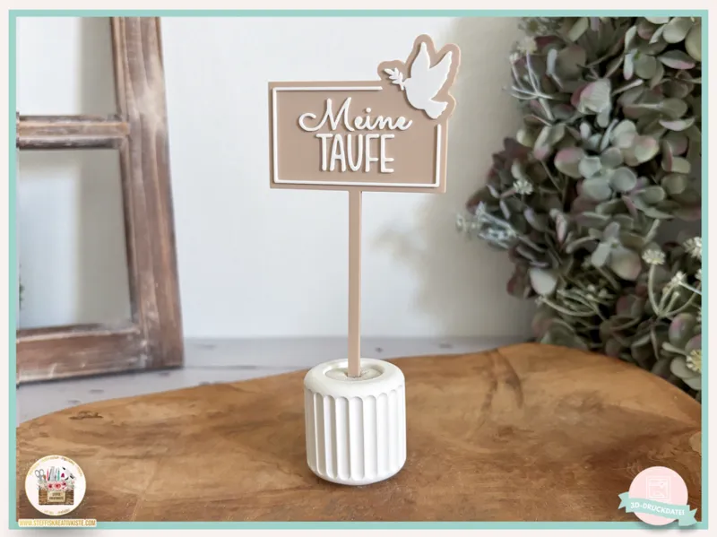 Meine Taufe Blumenstecker und Caketopper