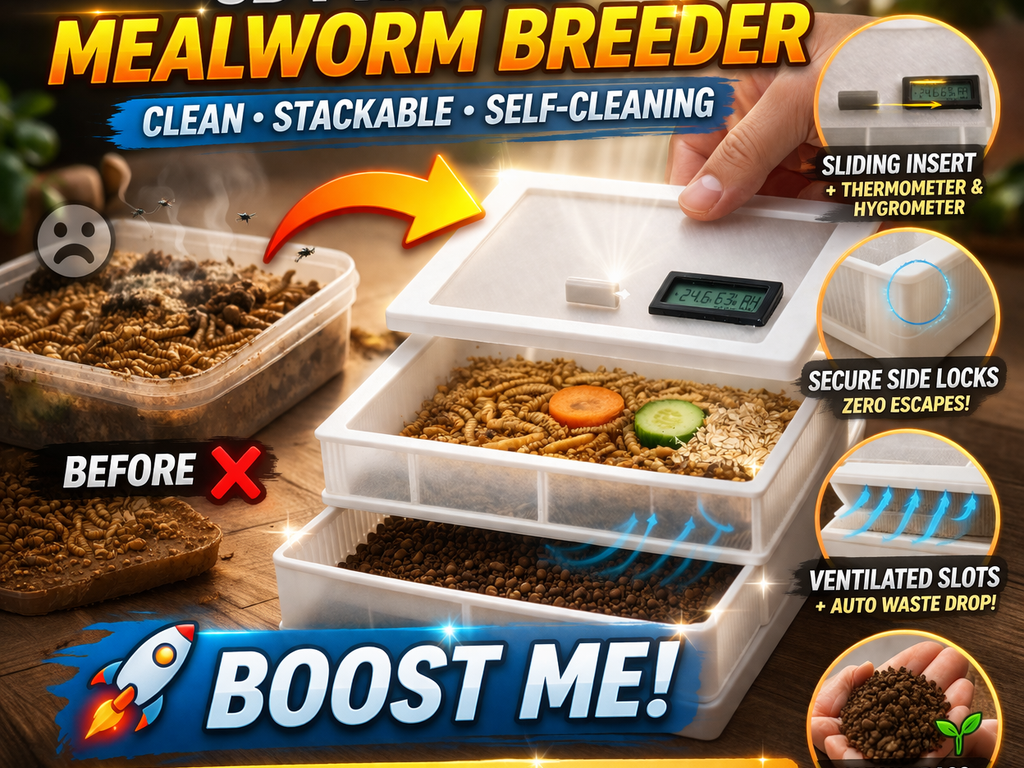 Modular Mealworm Breeding Box with Sifter