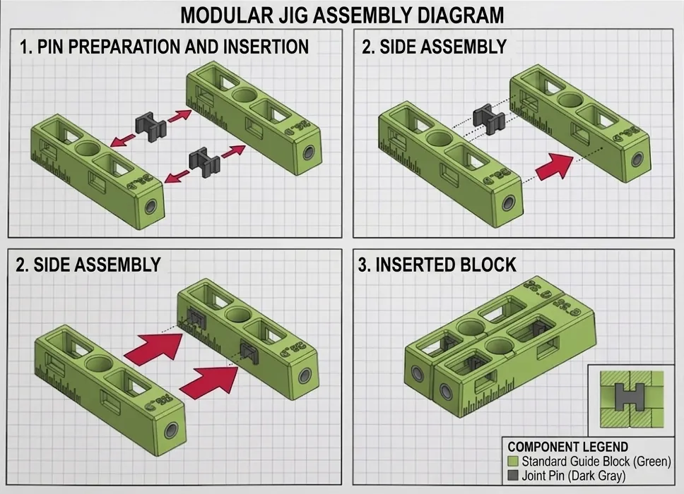 Modular Jig R1 Modular Pocket hole jig - Free 3D Print Model - MakerWorld