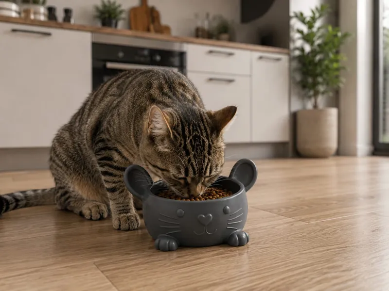 comedero de gato en forma de raton