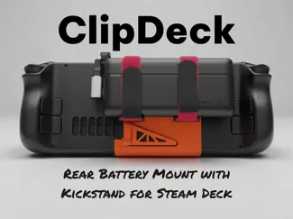 ClipDeck – Batt Mount & Kickstand for Steam Deck