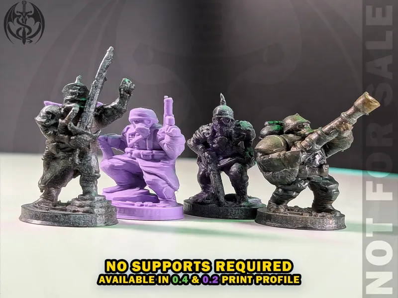 Supportless Prussian 4 Pack - 32mm miniatures