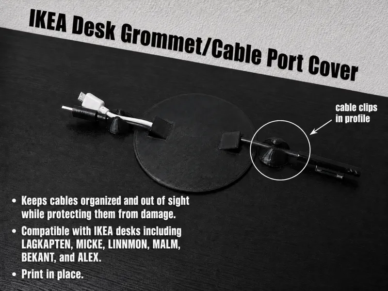 IKEA Desk Grommet/Cable Port Cover