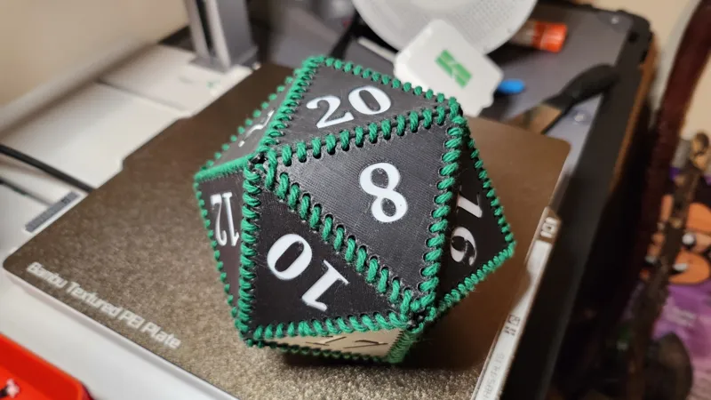 Large Stitched D20