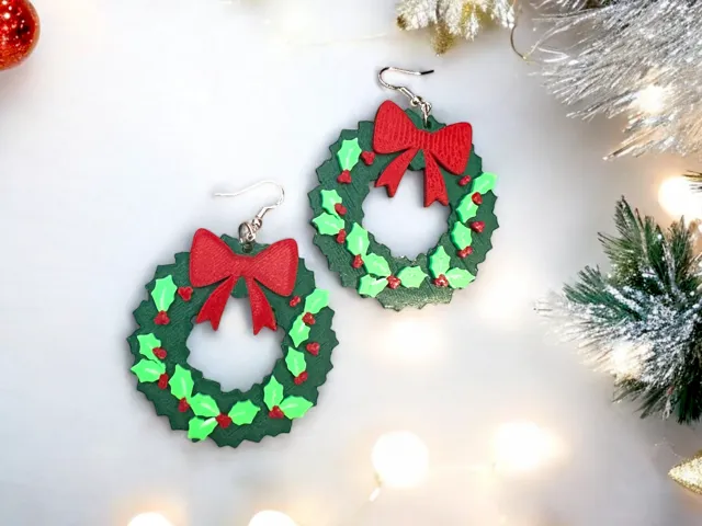 Christmas Wreath earrings