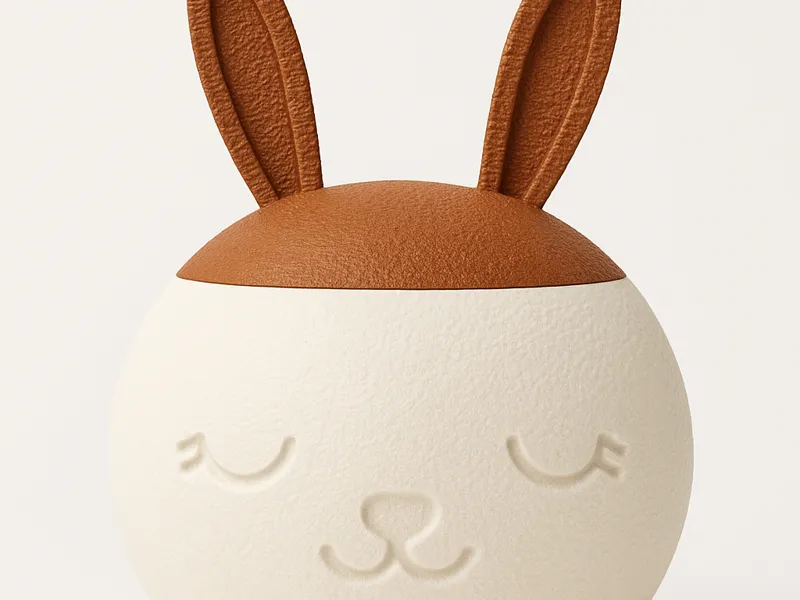 Bunny Container - Cute Rabbit Jar with Lid (Fuzzy)