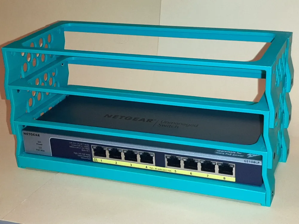 Stackable switch rack / Netgear Regal by Roofus - MakerWorld