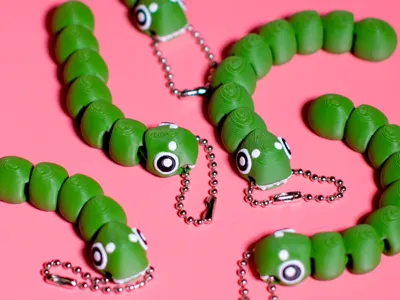 Flexi Fidget Caterpillar Keychain Anti-Stress Toy