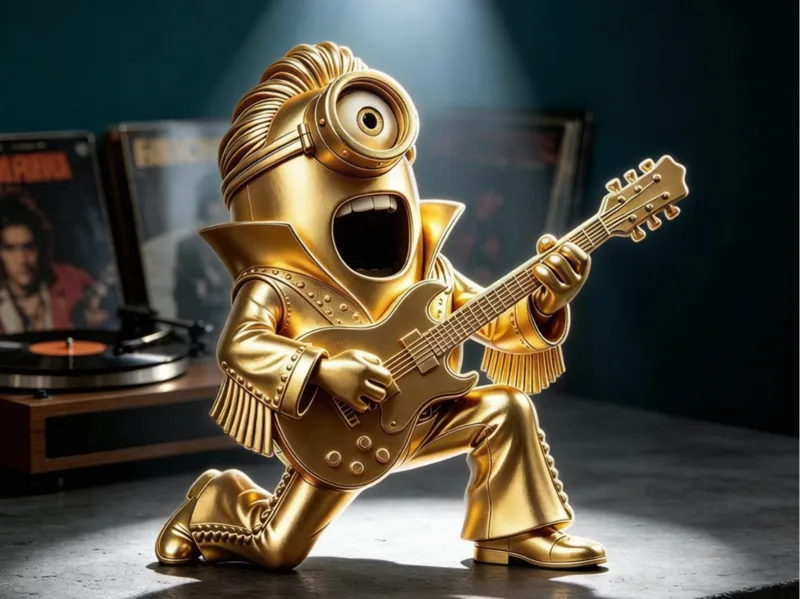 Rockstar Minion Figurine - Kneeling Guitarist 
