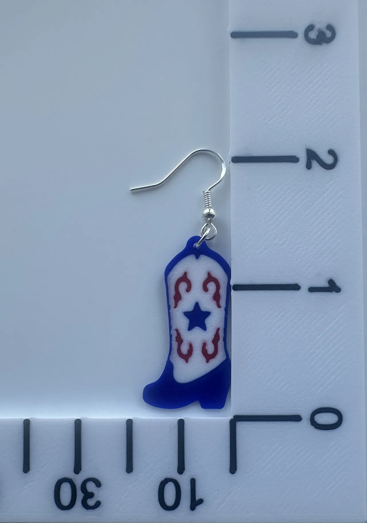 Patriotic Cowboy Boot Dangle Earring view 4