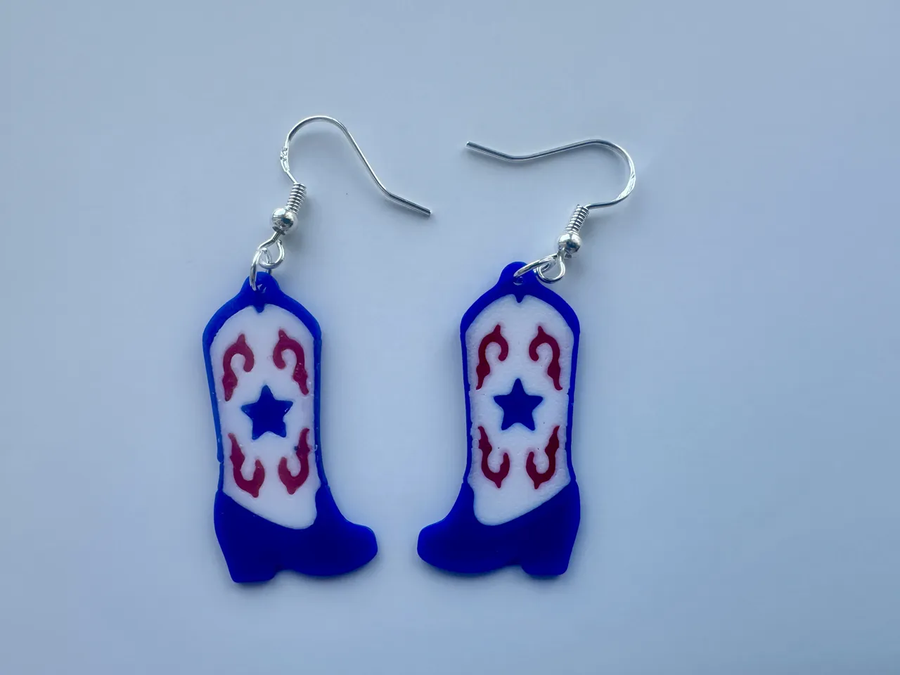 Patriotic Cowboy Boot Dangle Earring view 2