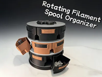 Rotating Spool Organizer Box Modular Stackable Expansion No AMS No Supports No External Parts