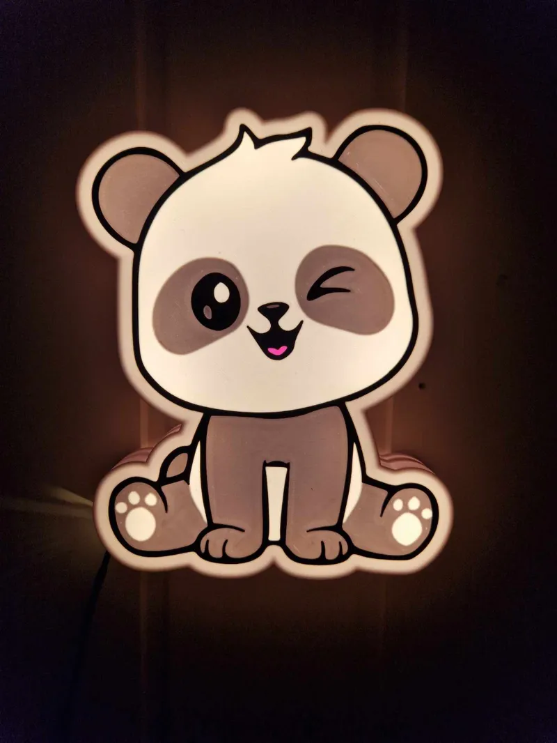 Cute panda light box - Wall and stand version
