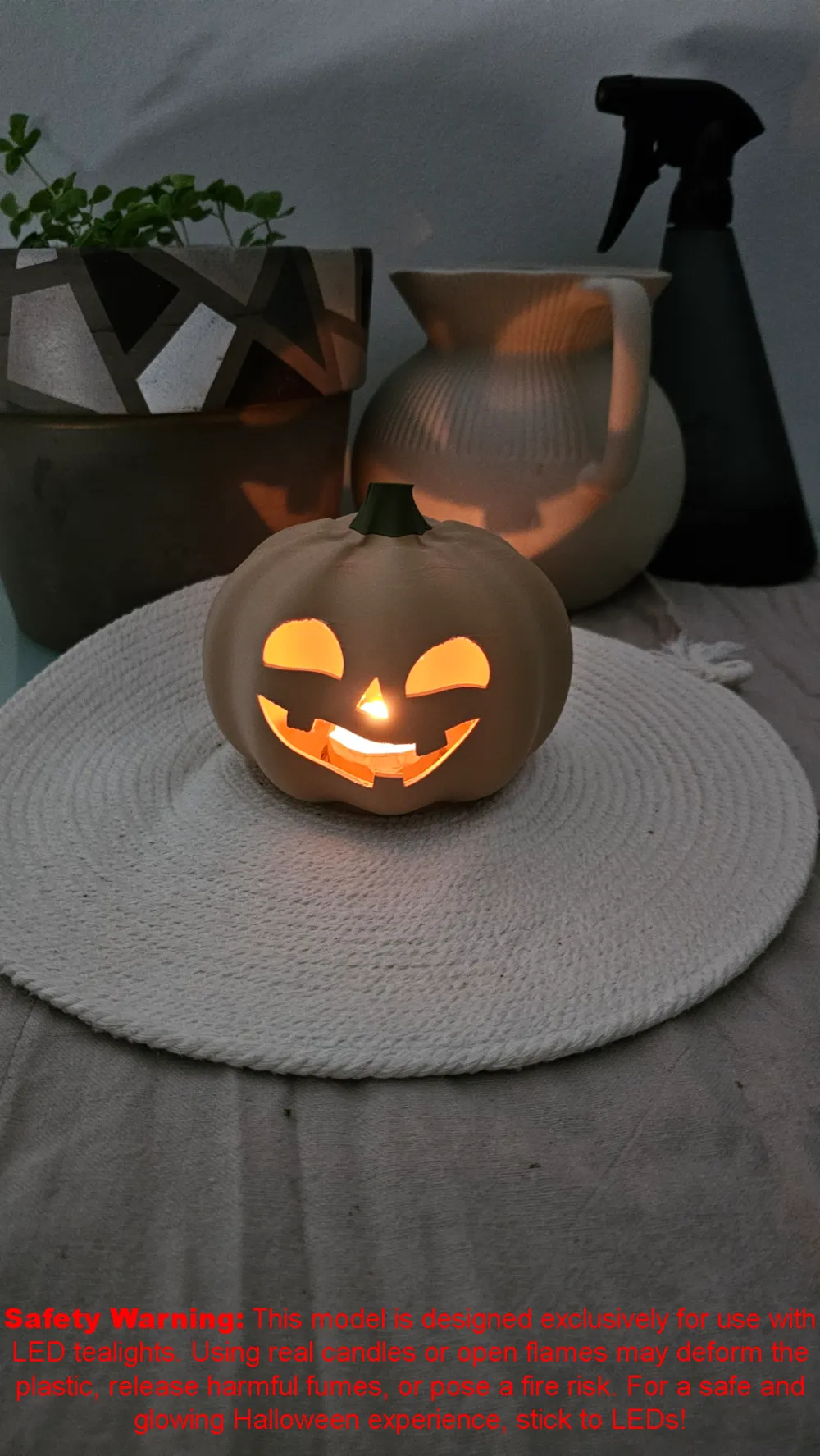 Halloween Pumpkin Pal – Tealight Edition - Free 3D Print Model - MakerWorld