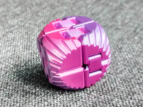 Round Infinity cube! Fidget print in place view 4