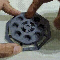一体化手拨齿轮陀螺，丝滑，解压玩具