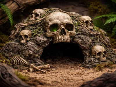 Snake Skull Hide (terrarium skull)