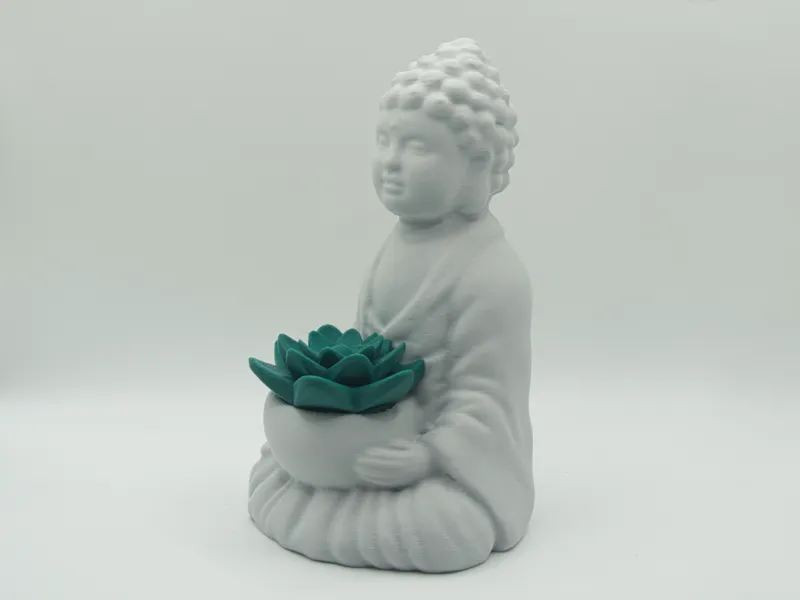 Zen Buddha Planter with Succulent