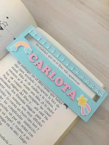 Accesorio de taller: Guía lectura Regla Personalizable Nombre Arcoiris — vista de referencia 2