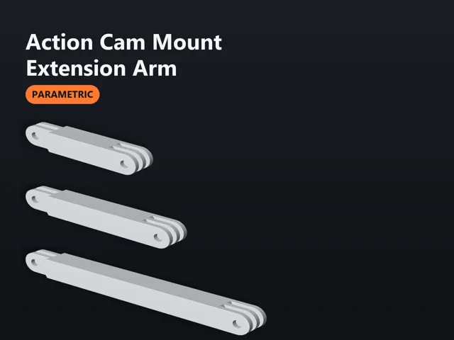 Action Cam Mount Extension - Arm Parametric