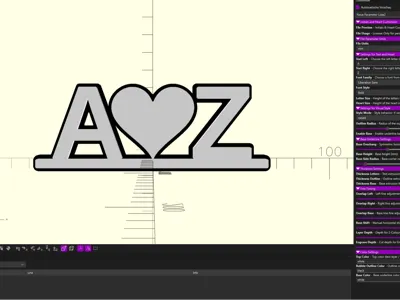 Parametic custom initials with heart decoration