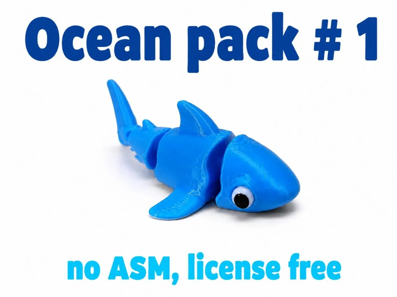 Cute flexi Shark - Easy Print | No Supports No ASM view 2