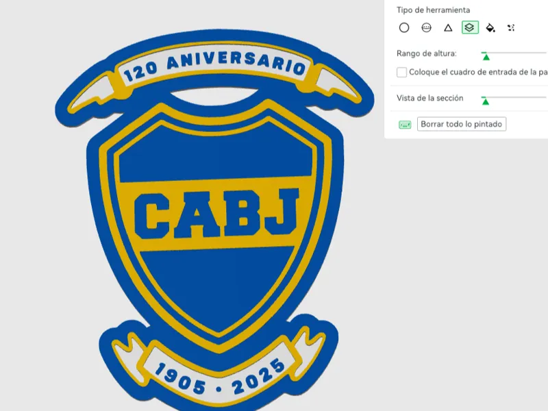 escudo boca jrs 120 años para chop blanco