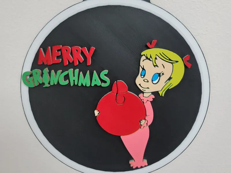 Cindy Lou Who Grinchmas Bulb Layered Wall Decor