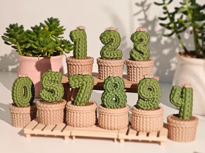 Knitted Number Decor | Threaded Assembly | Easy Print