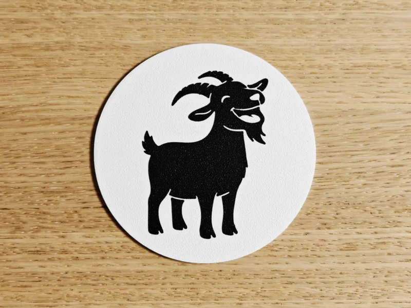Goat: double-sided coaster