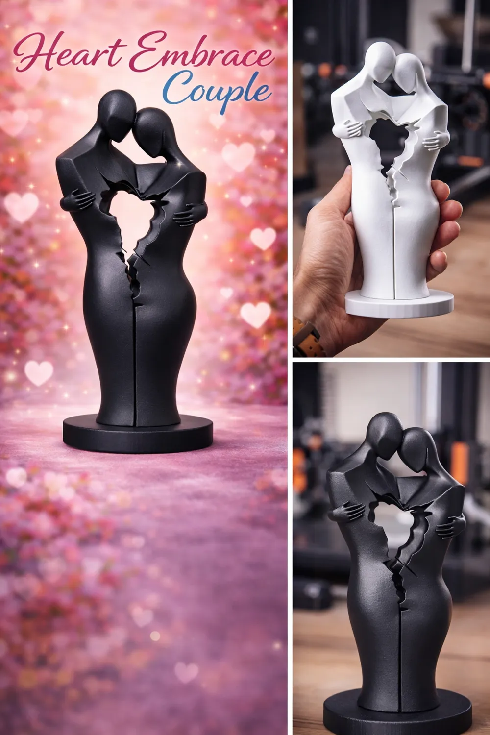 Heart Embrace – Couple Sculpture - Free 3D Print Model - MakerWorld
