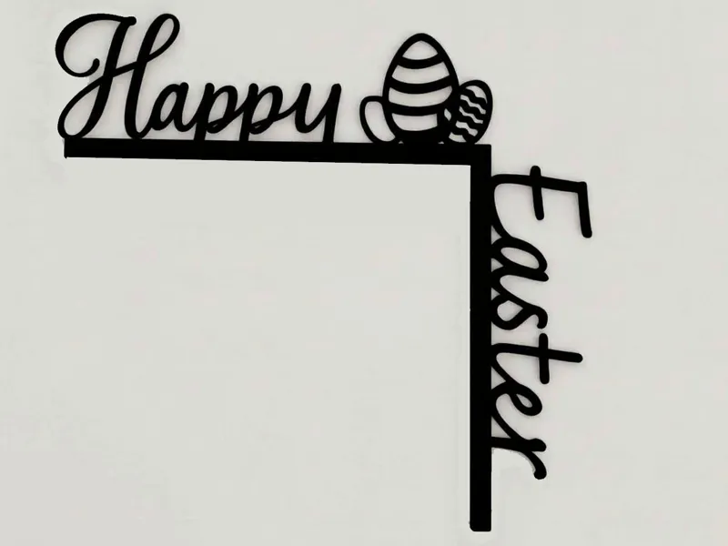 "Happy Easter" door frame (90° corner design)