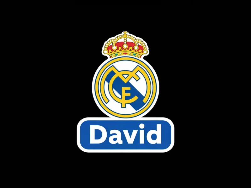ESCUDO DEL REAL MADRID CON NOMBRE DAVID