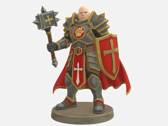 Large Paladin/cleric with mace and shield