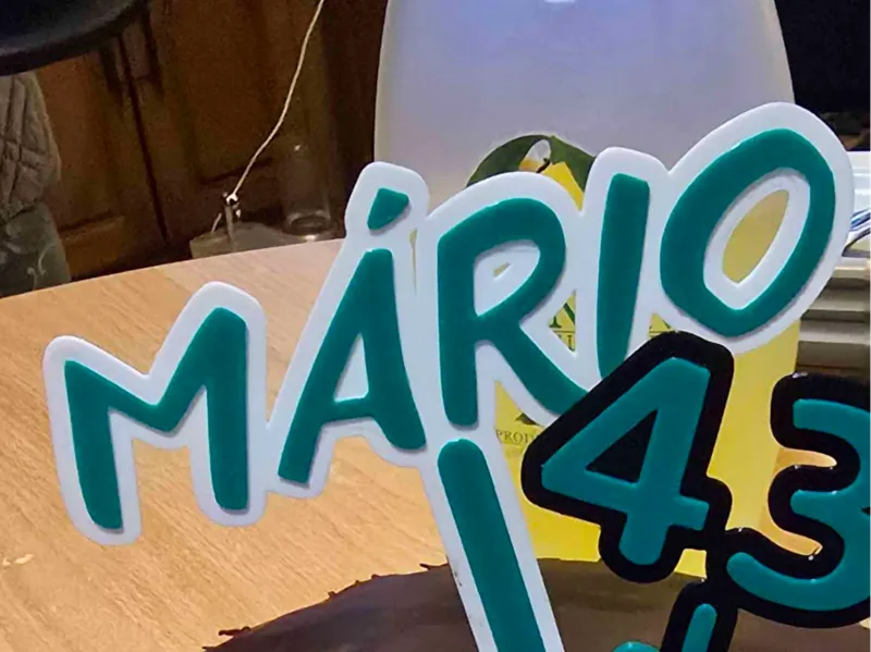 Topper para Bolo de Aniversário, Mario